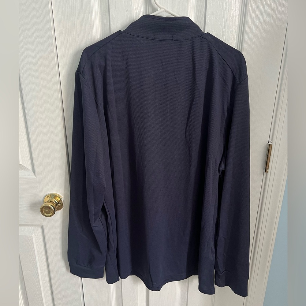 NWT Coofandy Men's XXL Navy Blue Quarter Zip Long Sleeve Pullover Jacket - Picture 2 of 5
